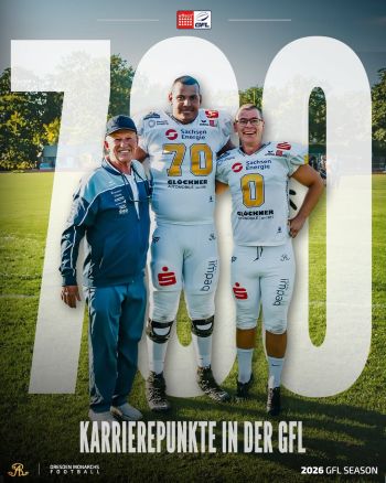 700 Karrierepunkte in der German Football League