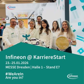 Besuche Infineon auf der 𝗞𝗮𝗿𝗿𝗶𝗲𝗿𝗲𝗦𝘁𝗮𝗿𝘁 𝟮𝟬𝟮𝟲!