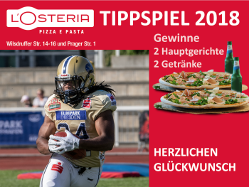 Glückwunsch zum L'Osteria Tippspiel!