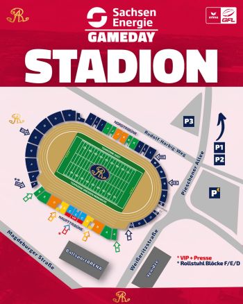 SachsenEnergie Gameday - FAQ + Stadionplan